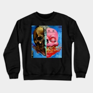 Skull with a split personality Crewneck Sweatshirt